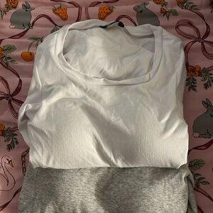 2 CHIC ME ribbed long sleeved tees with build in bras NEW